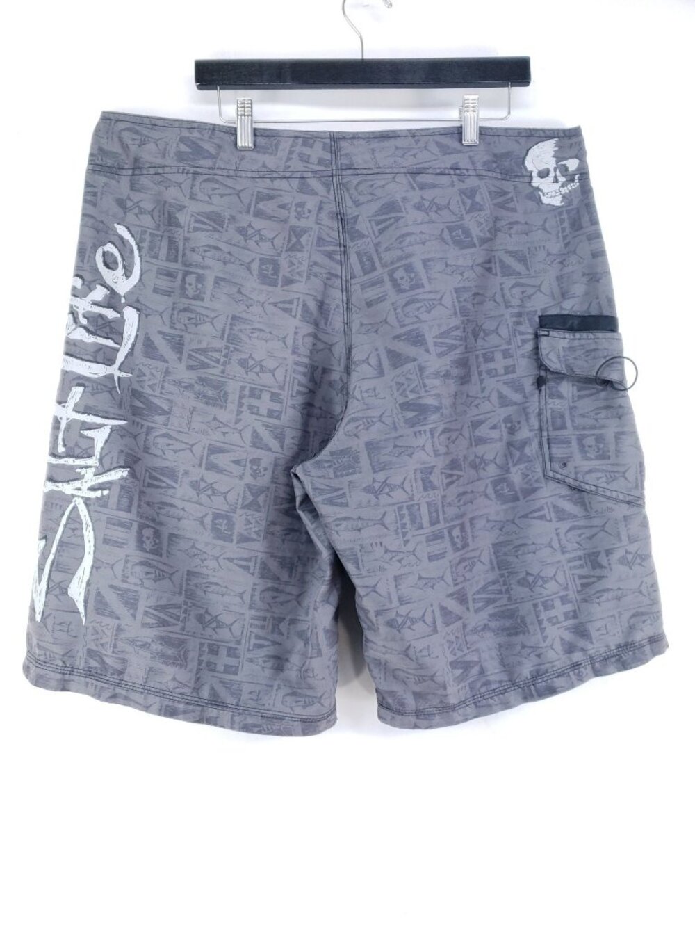 Salt Life Mens Size 40 Gray SLX-QD Boardshorts Side Pocket